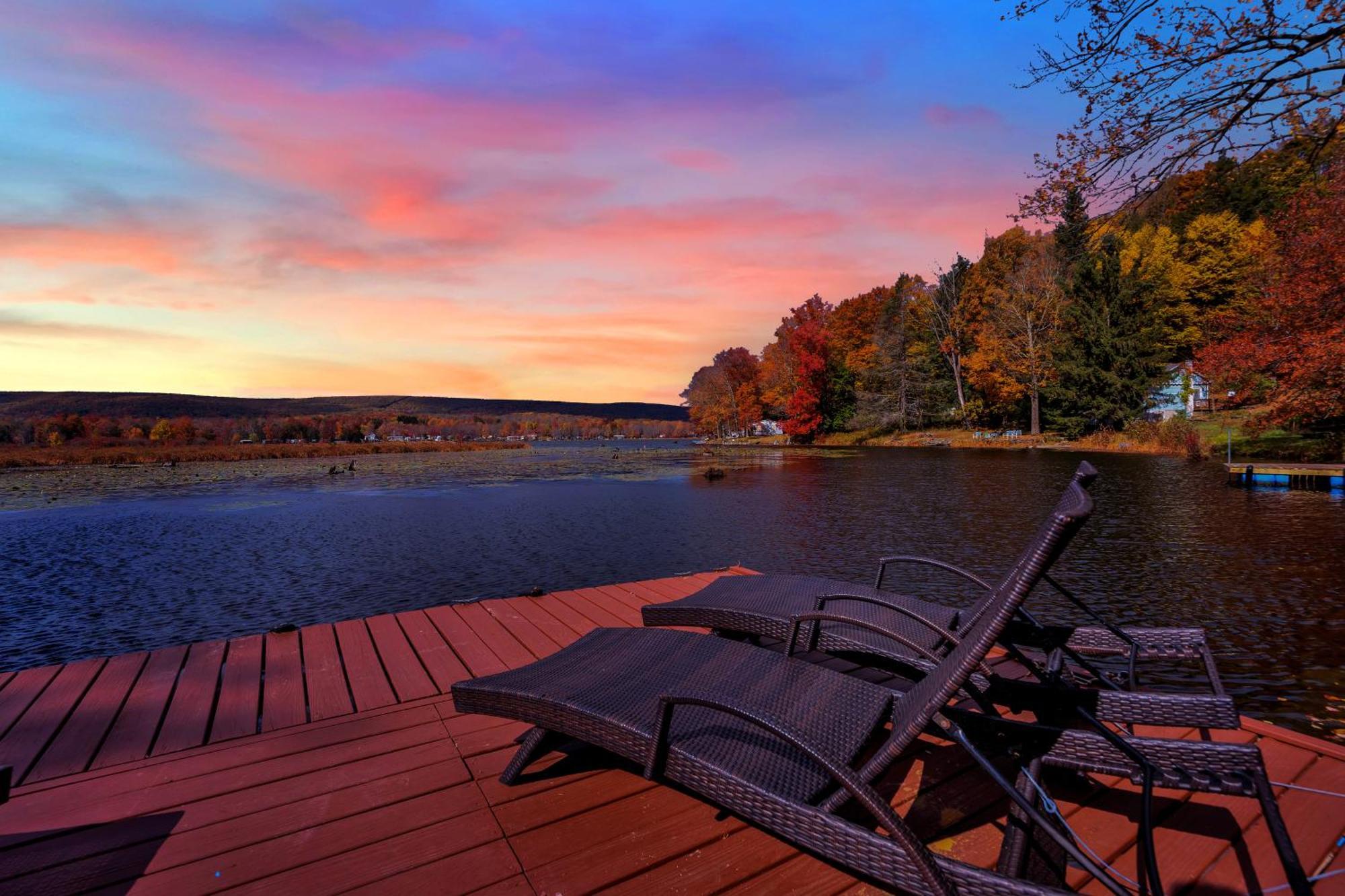 Lakefront A-Frame, Dock, Kayaks, Fire Place Lake Ariel Zewnętrze zdjęcie